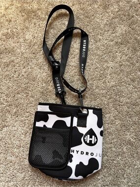 HydroJug Black & White Cow Print Crossbody Pouch